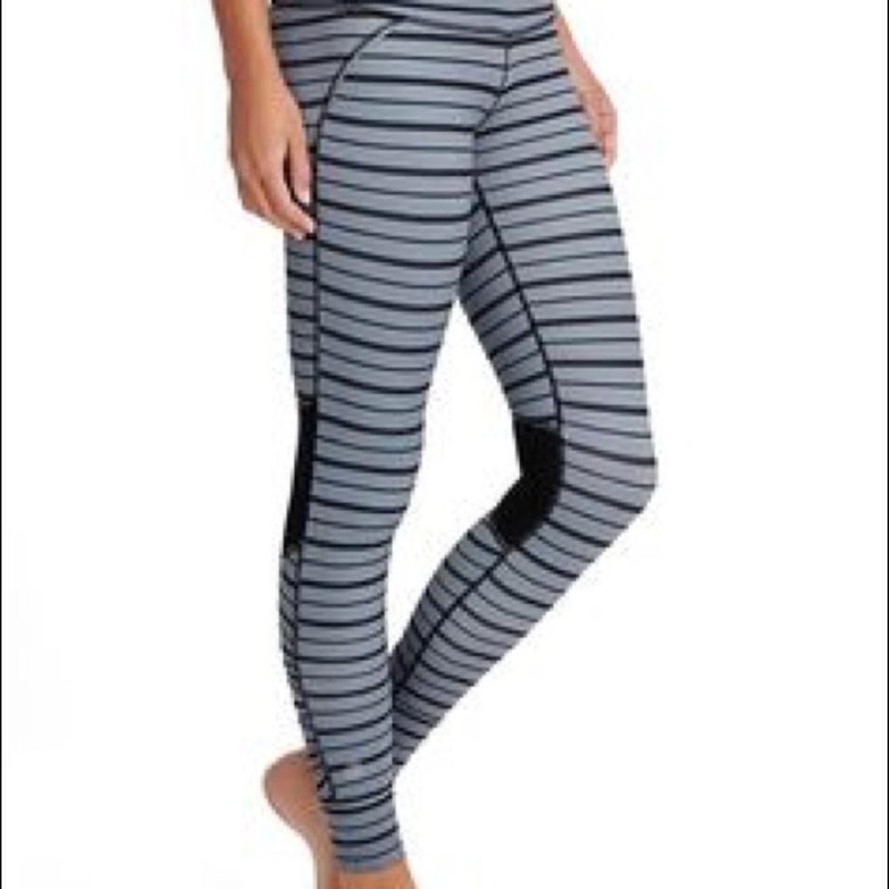 Athleta Relay Striped Tight XXSP in Gray